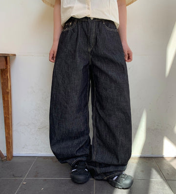 Hinky Summer Raw Denim Balloon Wide Pants
